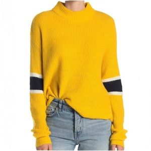 John + Jenn Varsity Stripe Mock Neck Sweater
